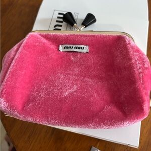 Miu Miu Pink Velvet Pouch Pochette GWP